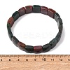 Natural Indian Agate Beaded Stretch Bracelets for Unisex G-K303-02B-5