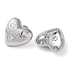 Heart Brass Micro Pave Clear Cubic Zirconia Stud Earrings EJEW-A034-06P-2