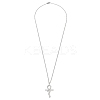 Brass Micro Pave Cleal Cubic Zirconia Pendant Necklaces NJEW-M211-03D-P-5