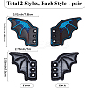2 Pairs 2 Styles Halloween Imitation Leather Shoe Buckle for DIY Shoe Accessory AJEW-GF0011-82B-2