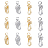 12Pcs 4 Styles Rack Plating Brass Hook Clasps KK-FH0005-43-1