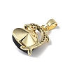 Real 18K Gold Plated Rack Plating Brass Micro Pave Clear Cubic Zirconia Pendants KK-C015-22G-16-3