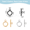 Unicraftale 24Pcs 3 Colors 304 Stainless Steel Toggle Clasps STAS-UN0050-82-3