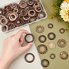 80Pcs 4 Styles Dyed Wood Jewelry Findings Coconut Linking Rings COCO-PH0001-03-5