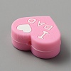 Heart with Word I Love Mom Silicone Beads SIL-WH0001-61H-2