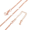 Brass Curb Chains Necklaces for Women NJEW-D302-09RG-2
