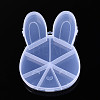 Easter Rabbit 9 Grids Plastic Bead Storage Containers with Hinged Lid CON-T001-07-1