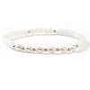 Fashion Natural Freshwater Pearl & Brass & Glass Beaded Stretch Bracelets for Women SF7008-3-1