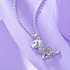 Alloy Colorful Rhinestone Cute Dog Pendant Necklaces FS-WG0BEF0-01-3