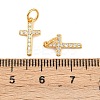 925 Sterling Silver Pave Clear Cubic Zirconia Cross Charms STER-A049-06G-3