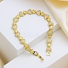 Brass Micro Pave Clear Cubic Zirconia Link Chain Bracelets for Women BJEW-P366-01A-G-1