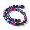 Natural Dyed Striped Agate/Banded Agate Beads Strands G-G775-B-M-2