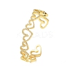 Brass Micro Pave Clear Cubic Zirconia Cuff Bangles for Women BJEW-C140-35G-4