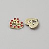 Heart with Bowknot Alloy Glass Cabochons LS-MRMJ-WH0202-012C-G-2