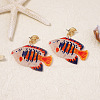 Ocean Acrylic & Alloy Dangle Earrings for Women WG27996-02-2