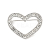 Heart Zinc Alloy Rhinestone Brooches for Backpack Clothes JEWB-R069-01P-1