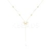 Brass Pave Clear Cubic Zirconia Sun Teardrop Tassel Y Necklaces for Women FS-WG5D0D0-01-3