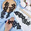 4 Pairs 2 Style Polyester & Nylon Embroidery Flower Lace Appliques DIY-GF0009-11-3