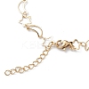 Ion Plating(IP) 304 Stainless Steel Star & Moon Link Chain Anklets for Men Women STAS-B039-15G-3