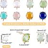 16Pcs 8 Colors Brass Glass Stud Earring Findings DIY-FH0004-50-2