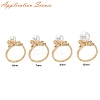 Bowknot Brass Micro Pave Cubic Zirconia Cuff Ring Setting KK-A244-01C-G-4