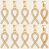 10Pcs Brass Micro Pave Cubic Zirconia Pendants KK-BBC0019-34-7