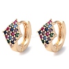Rack Plating Brass Micro Pave Colorful Cubic Zirconia Hoop Earrings for Women EJEW-P238-01KCG-1