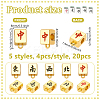 20Pcs 5 Styles Alloy Beads FIND-NB0006-65-2