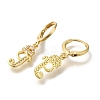 Brass Clear Cubic Zirconia Hoop Earrings EJEW-M045-01G-2