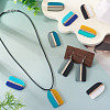 10Pcs 5 Colors Resin & Wood Pendants RESI-TA0004-53-8
