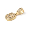 Brass Clear Cubic Zirconia European Dangle Charms KK-R003-01G-09-3