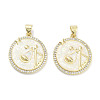 Brass Micro Pave Clear Cubic Zirconia Pendants KK-L213-010G-12-1