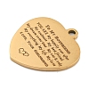 Valentine's Day PVD Vacuum Plating 201 Stainless Steel Pendants STAS-L079-24G-04-2
