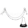 Aluminium Chains & Acrylic Beaded Double Layer Cross Purse Decorative Chains HJEW-NB00282-1