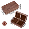 2-Slot Black Walnut Jewelry Magnetic Storage Boxes CON-WH0095-09C-2