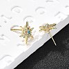 Star Brass Micro Pave Cubic Zirconia Ear Studs EJEW-D304-36G-1