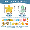 AHADERMAKER 51Pcs 17 Styles Marine Animal Theme Resin Display Decorations CRES-GA0001-12-2