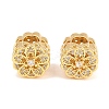 Brass Micro Pave Clear Cubic Zirconia European Beads ZIRC-F148-10G-1