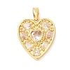 Valentine's Day Brass Pave Clear Cubic Zirconia Pendants CU-H001-01G-1