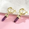 Natural Amethyst Hoop Earrings EJEW-P306-01G-10-3
