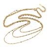 304 Stainless Steel 3 Layer Chain Necklaces for Women NJEW-Q027-01G-2