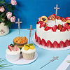 4Pcs Zinc Alloy Rhinestone  Birthday Cake Insert Cards AJEW-FG0004-87-4
