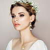 ANATTASOUL Plastic Pearl Beaded Flower of Life Dangle Earrings & Link Chain Bracelet & Pendant Necklace SJEW-AN0001-19-5