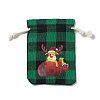 Christmas Theme Rectangle Jute Bags with Jute Cord LS-ABAG-E006-01F-1
