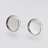 Non-Tarnish 202 Stainless Steel Stud Earring Settings A-STAS-I088-E-02P-1
