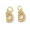 Real 18K Gold Plated Brass Micro Pave Clear Cubic Zirconia Charms KK-E068-VB452-D-2