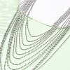 304 Stainless Steel Ball Chain Multi Layered Necklaces for Women NJEW-G194-02P-2