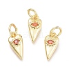 Brass Micro Pave Cubic Zirconia Pendants KK-P187-15G-G-1
