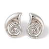 Snail Brass Stud Earrings for Women EJEW-Q389-06P-1