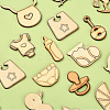 50Pcs Unfinished Wood Slices Art Pendants Chips WOOD-CJ0001-52-3